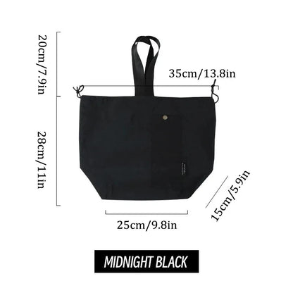 Japanese Korean Lunch Bag Cotton Canvas Large Solid Color Drawstring Portable Thermal Insulated Picnic Storage Bento Box Bag Beauty World Shop
