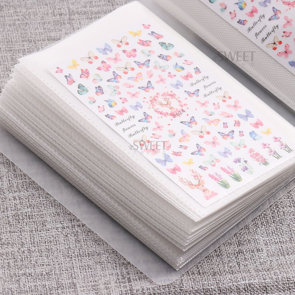 100 Slots Empty Nail Art Sticker Storage Book Album Exhibition Decals Collecting Organizer Holder Display Notebook Manicure Tool Beauty World Shop