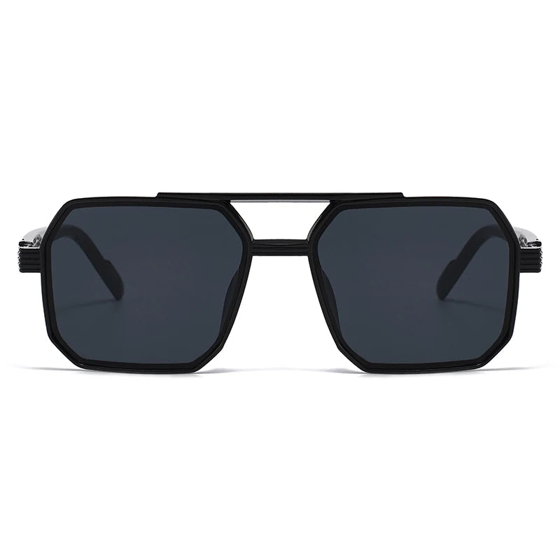 Hiking New Fashion Double Beam Polygonal Anti Light Glasses Retro Personalized Trendy Large Frame Eyewear European and American Beauty World Shop