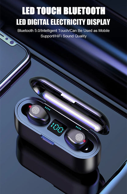 Tws F9 Wireless Esports Earphones, 5.1 Bluetooth Sports Music Earphones, Suitable For Xiaomi, Samsung, Huawei, Iphone, Oppo Beauty World Shop