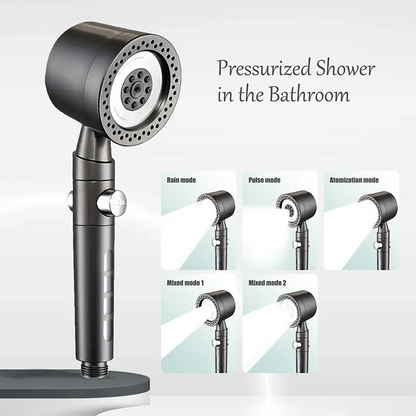 High Pressure Handheld Shower Head with One Button Stop Feature - Water Saving Bathroom Accessory Set Beauty Trend Shop