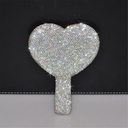 Travel Diamond Makeup Mirror Love Heart Bling Cosmetic Beauty Tools Handheld Vanity Portable Make Up Mirror for Girls Gifts Beauty World Shop