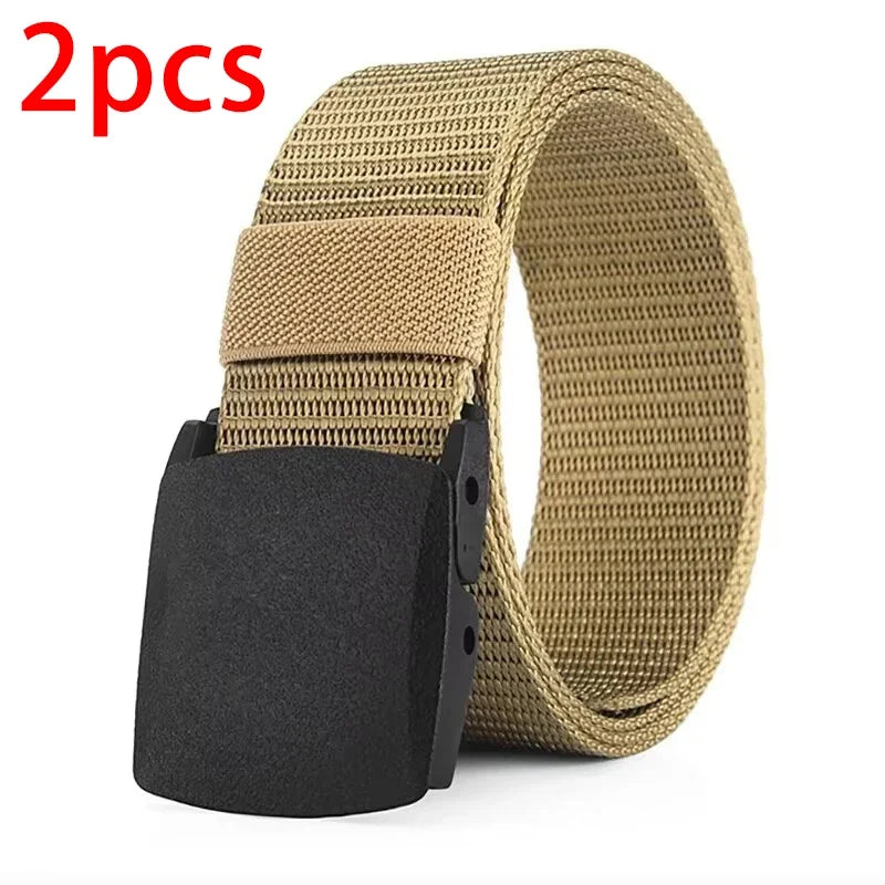 Men's Belt Outdoor Casual Canvas Belt Metal Free Training Nylon Tactical Belt With Pants Jeans Belt Sports Belts For Men Women Beauty World Shop