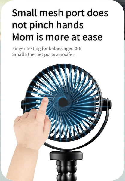 New 5200 mah multi-functional stroller Mini fan Portable USB charging small fan Mobile phone seat outdoor handheld Octopus fan