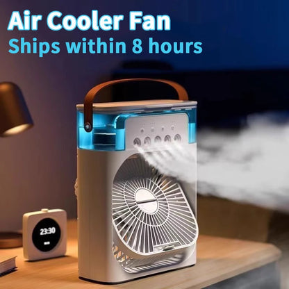 New 3 In 1 Fan AIr Conditioner Household Mini Air Cooler LED Night Light Portable Humidifier Air Adjustment Fan Office Home Fan Beauty World Shop