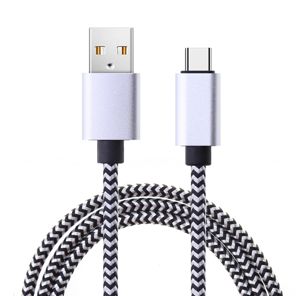 USB Type C Cable Date Sync 2.4A Fast 1M 2M 3M Charging Nylon Braided Wire Charger Cable For Samsung Huawei Android Mobile Phone Beauty World Shop
