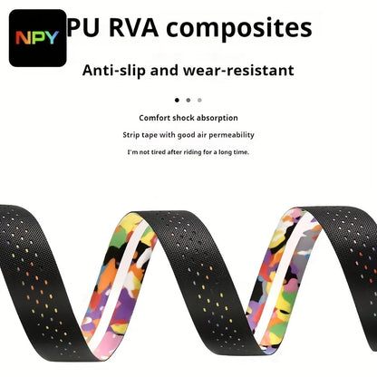 NPY2026 Road Bike Cycling Bar Colorful Tape Bicycle Handle Belt Cork EVA  Damping AntiVibration Tape Wrap With 2 Plug Fixed Gear Beauty World Shop