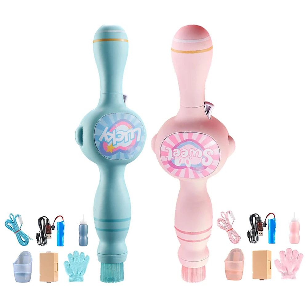 Elastic Smoke Bubble Machine USB Rechargeable Portable Bubble Maker Elastic Bubble Fog Wand for Kids  Electric Bubble Blower Beauty World Shop