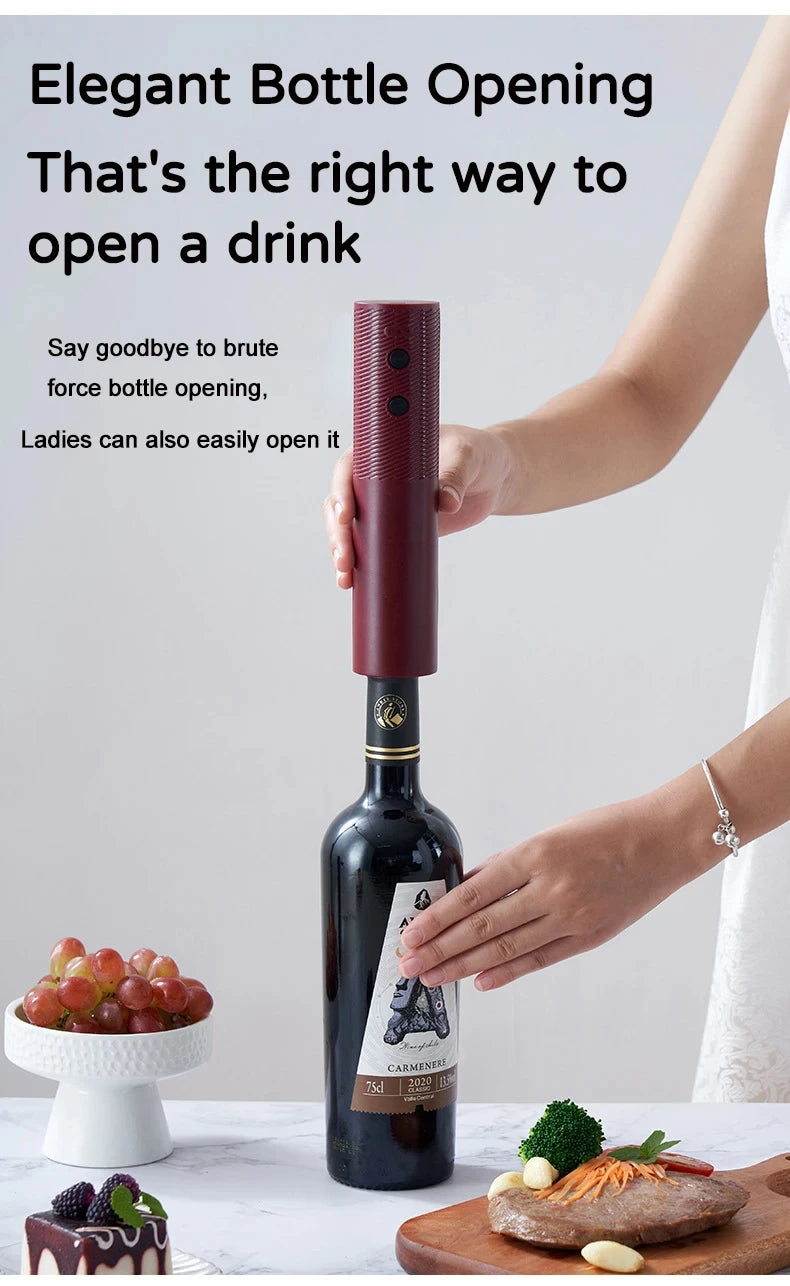 Electric Wine Bottle Opener Automatic Red Wine Corkscrew Rechargeable Wine Opener One-click Button Wine Tools Kitchen Products Beauty World Shop