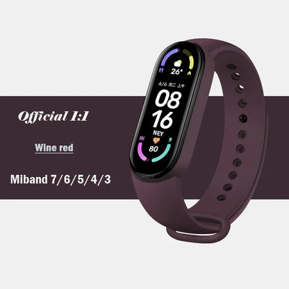 official Silicone Strap For Xiaomi Mi Band 4 5 6 7 Bracelet Sport Watch Wristband Miband4 miband7 Correa Mi band 3 4 5 6 7 Band Beauty Fashion