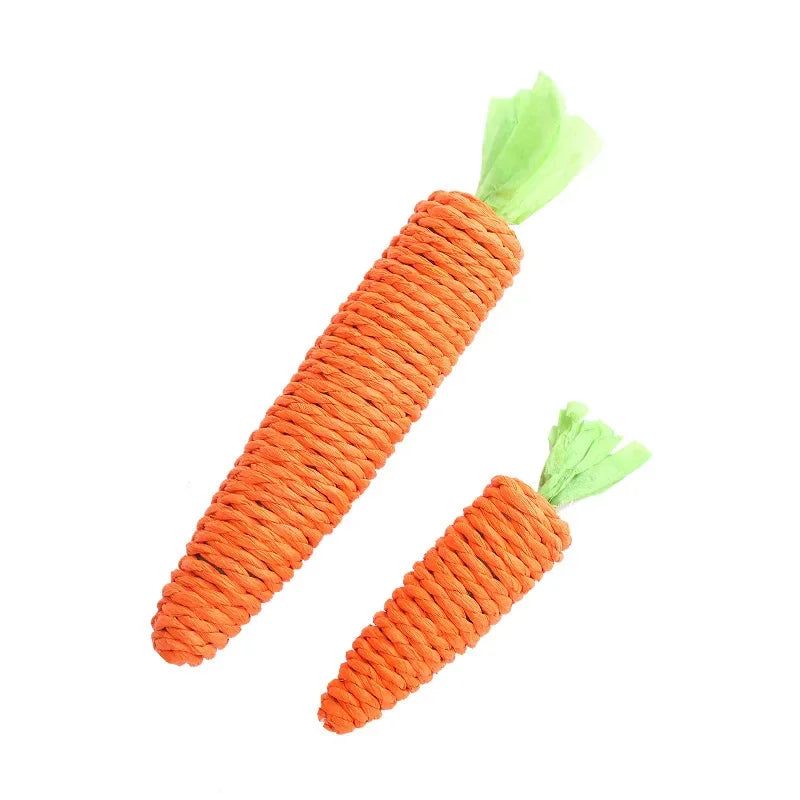 Cat Toy Carrot Sound Pet Products Bite Resistant Paper Rope Scratcher Clean Teeth Interactive Play Cat Carrot Chew Toy for Cat Beauty World Shop