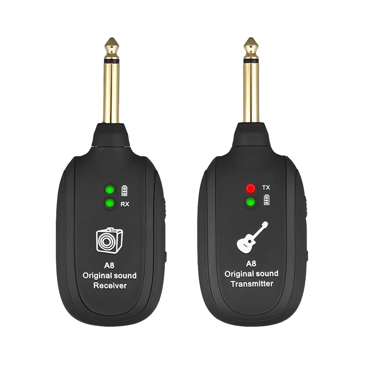 A8 Guitar Wireless System - Built-in Rechargeable Transmitter & Receiver for Electric Guitar/Bass Beauty World Shop