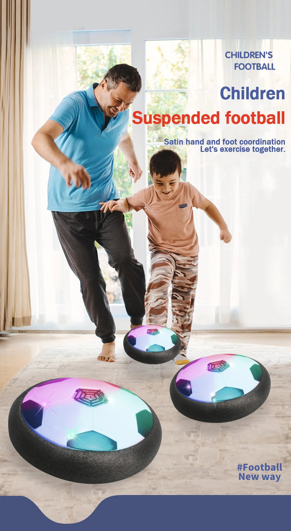 1 Pcs Battery Type Electric Light Air Cushion Indoor Parent Child Exercise Suspended Football Beauty Fashion
