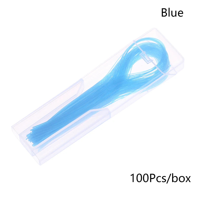 100Pcs Dental Floss Threader Dental Traction Line Oral For Crown Brace Bridge Implant Hoop Threading Braces Steel Traction Beauty World Shop