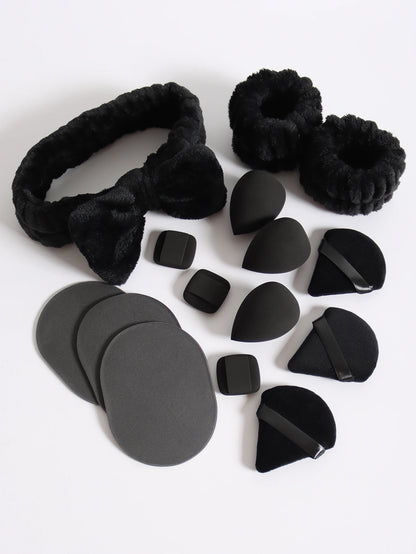 15 件套 Cosmetic Puff Makeup Sponge Blender Beauty Egg Foundation Sponges Puff Wash Face Headband Wristband Make up Accessories Beauty World Shop