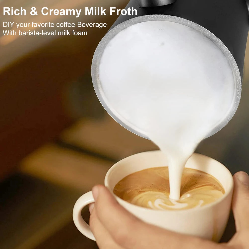 Electric Milk Frother Automatic Rotary Foamer for Coffee Cappuccino Latte 4 in 1 Hot and Cold Foam Maker Milk Frother Foamer Beauty World Shop