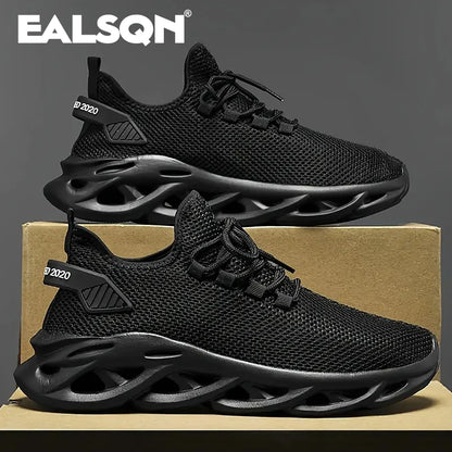 Men Sports Running Black Jogging Shoes Casual Sneakers Brown Outdoor Breathable Mesh Women Light Shock-absorption Black Tennis Beauty World Shop