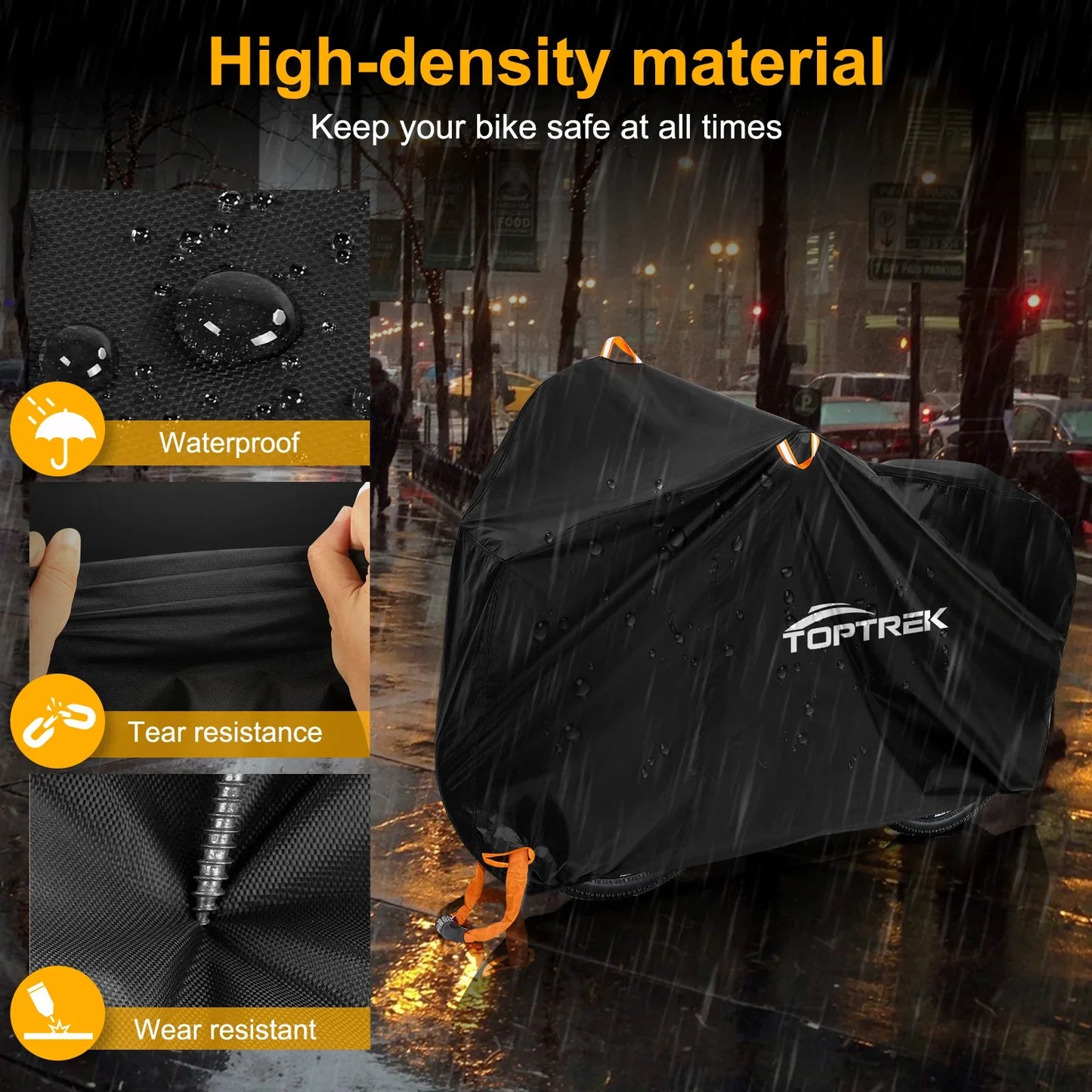 Toptrek Bike Cover Outdoor Storage Waterproof Anti-UV 210D Oxford High Quality Covers for Bicycles Rain Snow Dust Protective Beauty World Shop