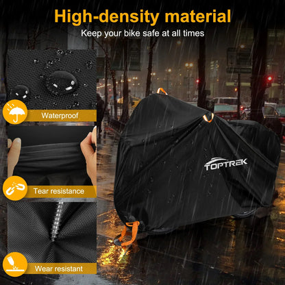 Toptrek Bike Cover Outdoor Storage Waterproof Anti-UV 210D Oxford High Quality Covers for Bicycles Rain Snow Dust Protective Beauty World Shop