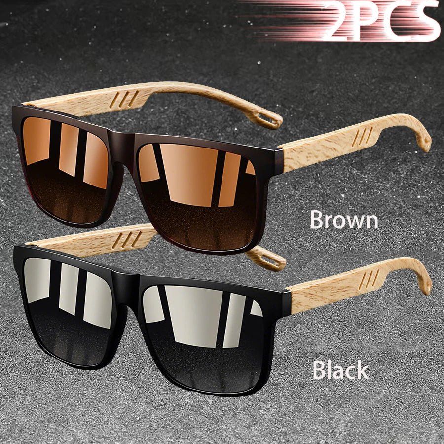 Fashion Vintage Square Square Frame Sunglasses Men Women Fishing Driving Man Luxury Brand Designer Sun Glasses  Eyewear Beauty World Shop