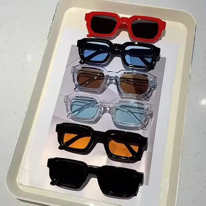New Retro Rectangular Frame Sunglasses - Fashionable Retro Sunglasses With Uv400 Protection3007 Beauty World Shop