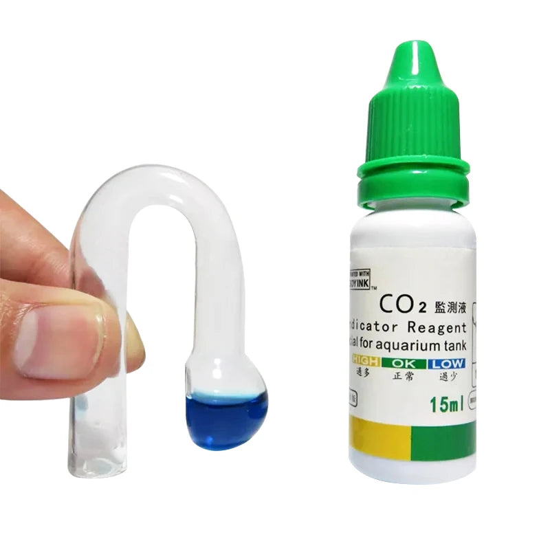 Aquarium CO2 Indicator Solution Monitor Plants Grass CO2 System Concentration Fish Tank Glass Liquid Tester Fluid Drop Checker Beauty World Shop