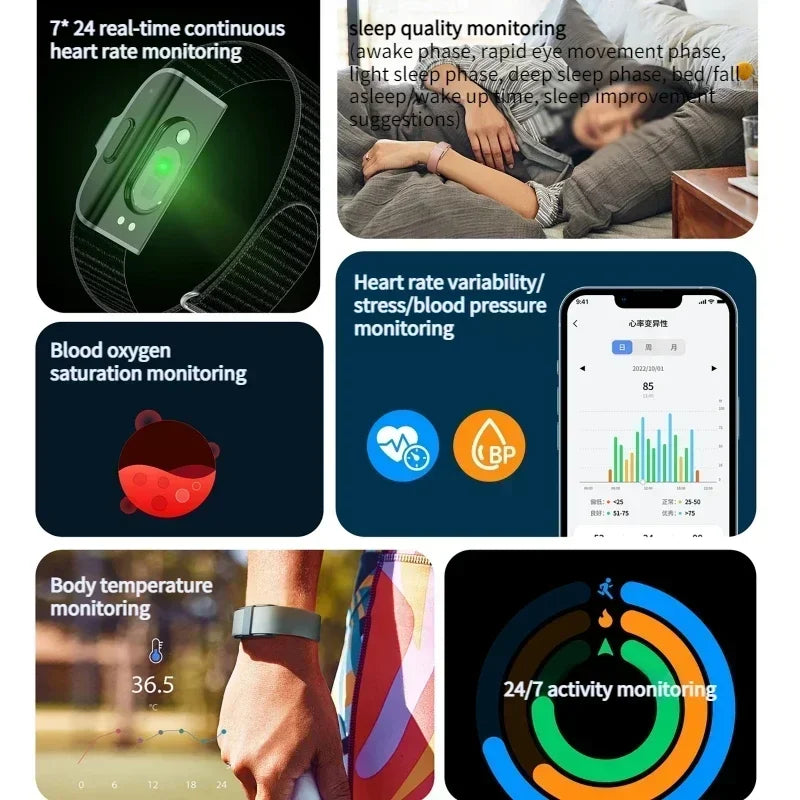 2208A Smart Bracelet Heart Rate Blood Pressure Monitor Pedometer Sport Fitness Tracker for Men Women Electronic Bracelet Beauty World Shop