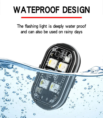 Wireless Light Aircraft Airplane Helicopter Warning Lights RGB Led Strobe lights Motorcycle Lights LED Flash with USB Charging Beauty World Shop