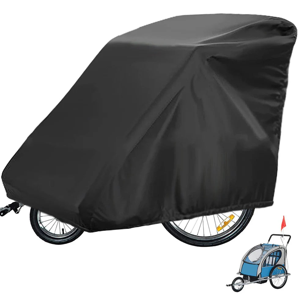 New 84*140*99cm Bicycle Protective Cover Storage Cover For Chariot Child Single Double Bike Trailer PU Coating Waterproof Covers Beauty World Shop
