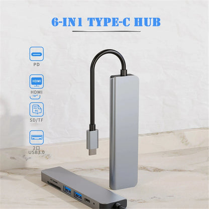 6 in 1 USB HUB C type-c HUB USB C to USB 3.0 HDTV-Compatible Dock for MacBook Pro For Nintendo Switch USB-C Type C 3.0 Splitter Beauty World Shop