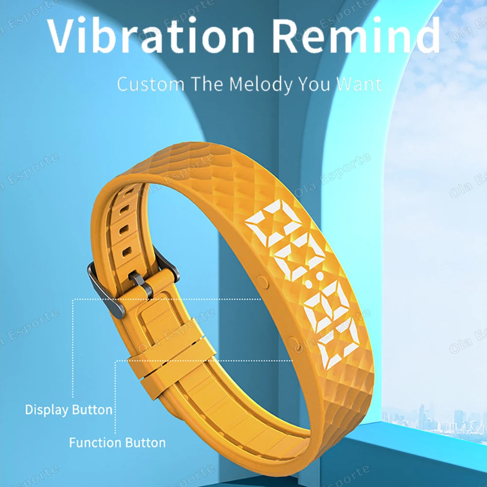 Vibrating Alarm Clock Watch Heavy Sleepers Silent Wake-Up Smart Bracelet Men Women Adjustable Wearable Vibration Wrist Band Ht30 Beauty World Shop