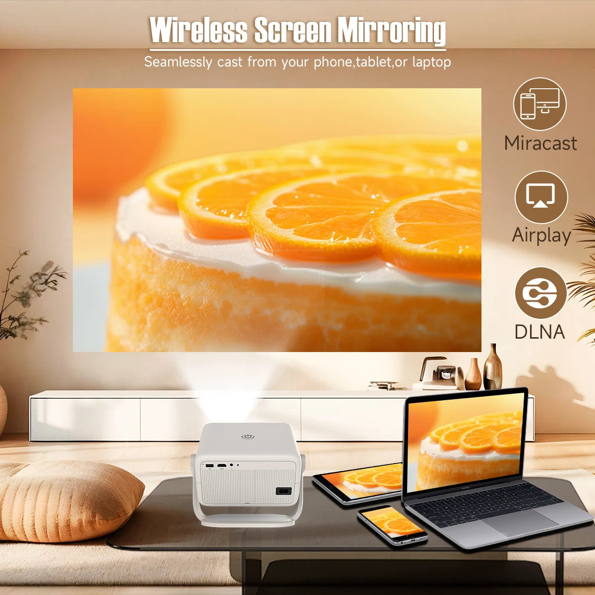 Magcubic L018 650ANSI 1080P Native Projector, 360° Rotation, Auto Focus & 6D Keystone, Android 14 WiFi6 BT5.4 8K Decoding Portable Beauty World Shop