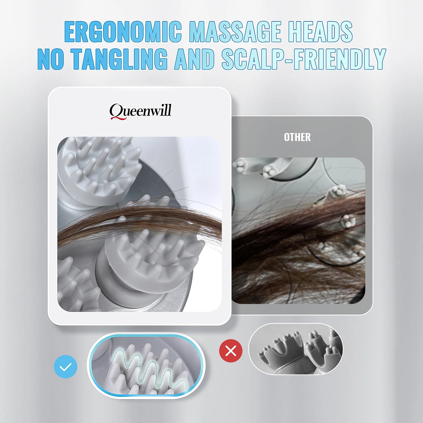 Electric Smart Head Massager Body Massage Neck Deep Tissue Kneading TYPE-C Wireless Waterproof Mini Scalp Massager  Stress Relax Beauty World Shop