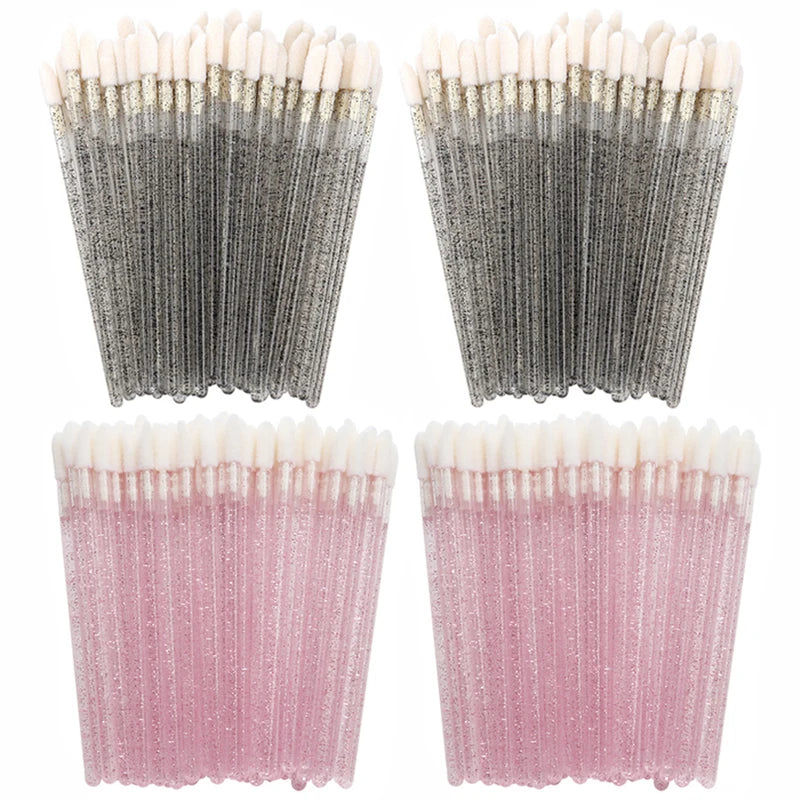 100/300PCS Crystal Lip Brush Lipstick Gloss Applicator Wands Wholesale For Eyelashes Extension Tool Kits Makeup Accessories Beauty World Shop