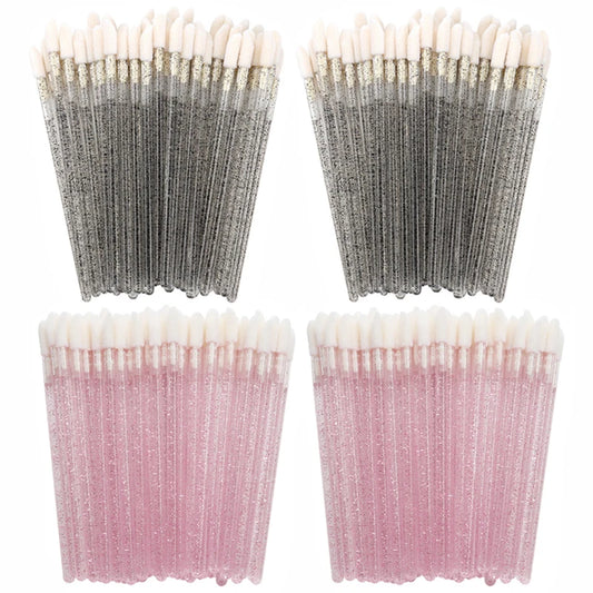 100/300PCS Crystal Lip Brush Lipstick Gloss Applicator Wands Wholesale For Eyelashes Extension Tool Kits Makeup Accessories Beauty World Shop