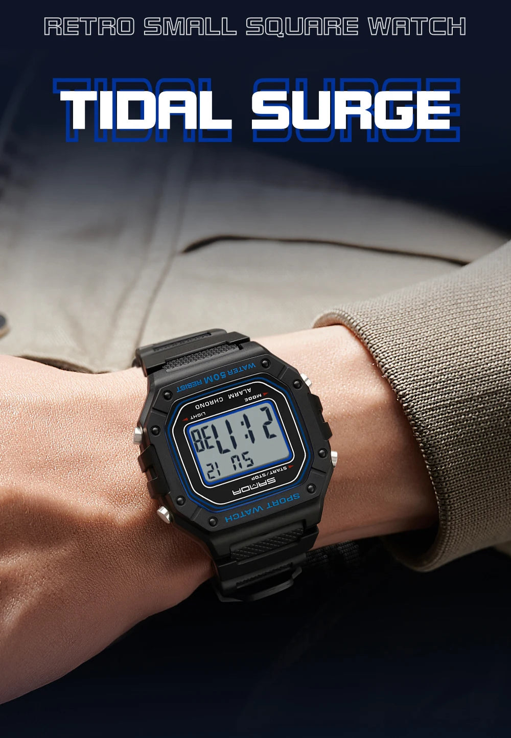 SANDA 2156 Fashion Mens Watch Military Water Resistant Sport Watches Army Big Dial Led Digital Wristwatches Stopwatches For Male Beauty World Shop