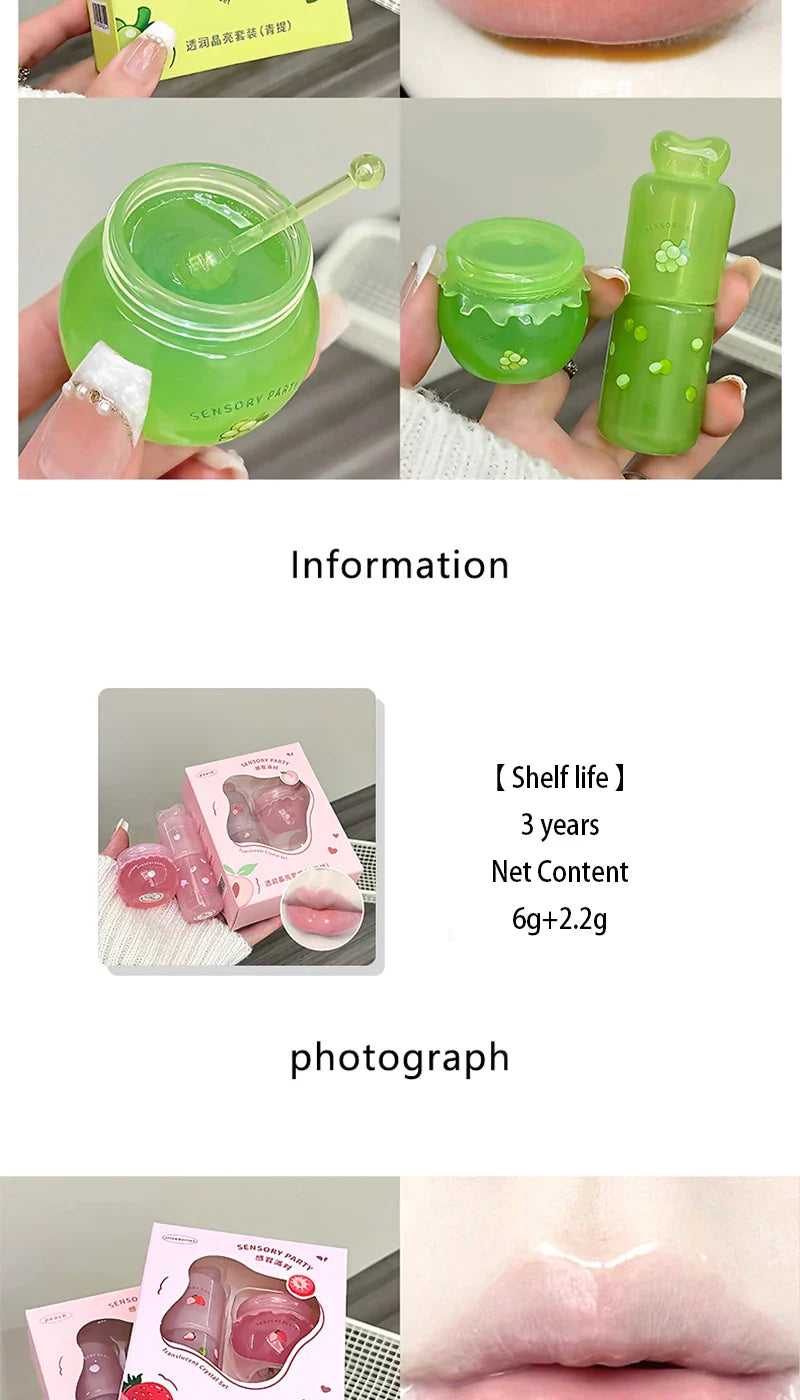 SENSORY PARTY Hydrating & Brightening Lip Mask - Deep Moisture, Lip Wrinkle Reduction, 24-Hour Hydration Lip Oil Beauty Trend Shop