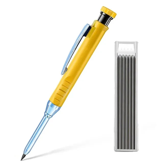 2pcs/set 2.8mm Carpenter Mechanical Pencil with Sharpener for Woodworking Construction Long Head Carpenter Pencil Stationery Beauty World Shop