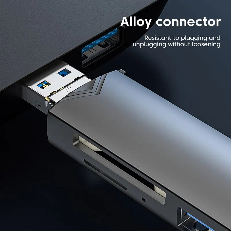 6 In 1 Multifunction Usb 3.0 Card Reader U Disk Type C/Micro Usb/Tf/Sd Flash Drive Memory Card Reading Adapter Phone Accessories Beauty World Shop
