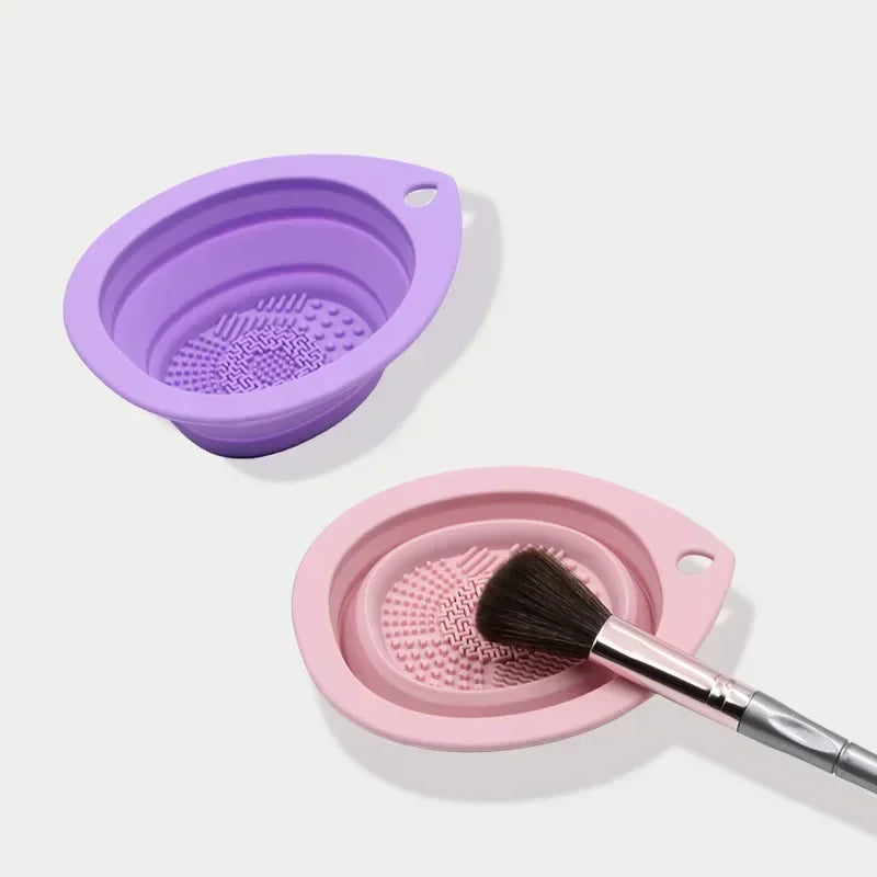 Silicone Makeup Brush Cleaner Folding Powder Puff Cleaning Bowl Eyeshadow Brushes Washing Soft Mat Beauty Tools Scrubber Box Beauty World Shop