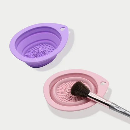 Silicone Makeup Brush Cleaner Folding Powder Puff Cleaning Bowl Eyeshadow Brushes Washing Soft Mat Beauty Tools Scrubber Box Beauty World Shop