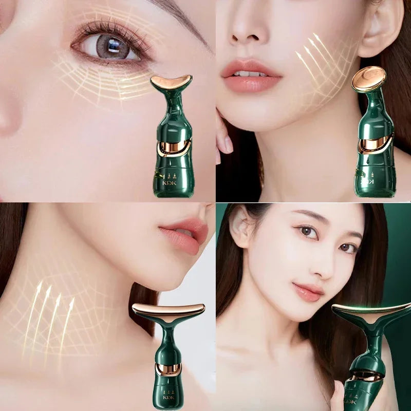 3 In 1 Facial Lifting Device Neck Facial Eye Massage Face Slimmer EMS Beauty Skin Tightening Wrinkle Anti Aging Face Massager Beauty World Shop