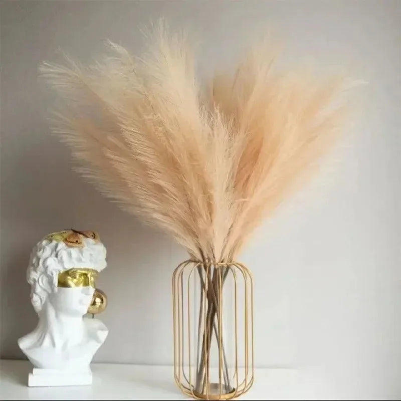 10PCS Artificial Pompous Grass Pompass Branches Fake Fluffy Stems Plants Vase Filler for Home Boho Decor Flower Arrangement Beauty World Shop