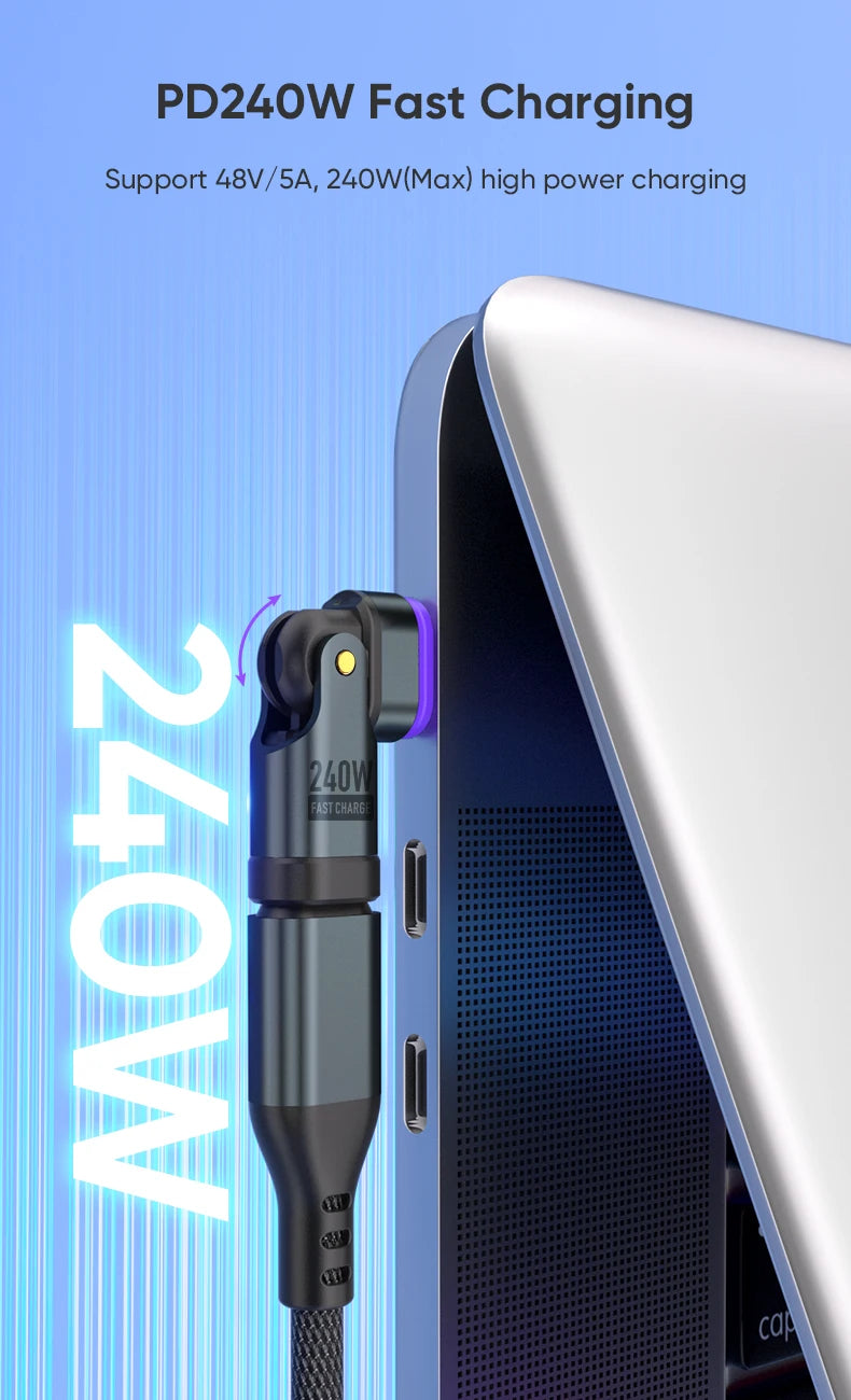 240W Magnetic USB-C Fast Charging Adapter - Type-C Female Converter Cable For MacBook/Xiaomi Beauty World Shop