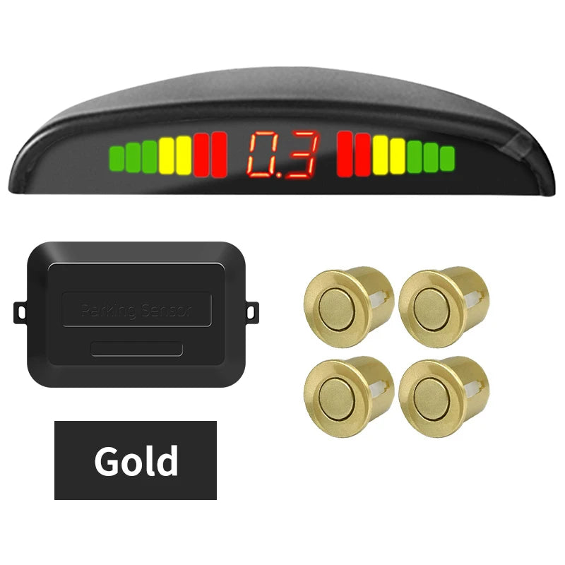 Hippcron Car LED Parking Sensor Kit 4 Sensors 22mm Reverse Radar Sound Alert Indicator System 8 Colors Beauty World Shop