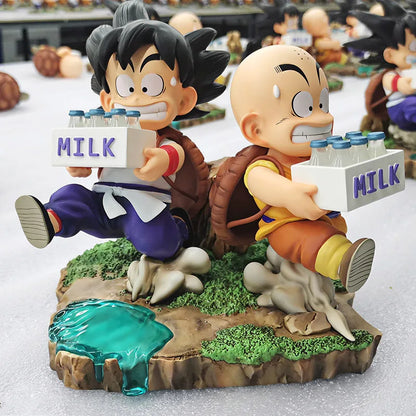 15CM Dragon Ball Anime Figure Son Goku and Krillin Milk Delivery Model Action Figures Periphery Doll PVC Model Gifts Toys Beauty World Shop