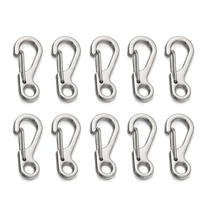 4/10Pcs Carabiner D-Ring Key Chain Spring Clips Mini Aluminium Alloy Hang Buckle Survival EDC Gear Outdoor Camping Keyring Tool Beauty World Shop