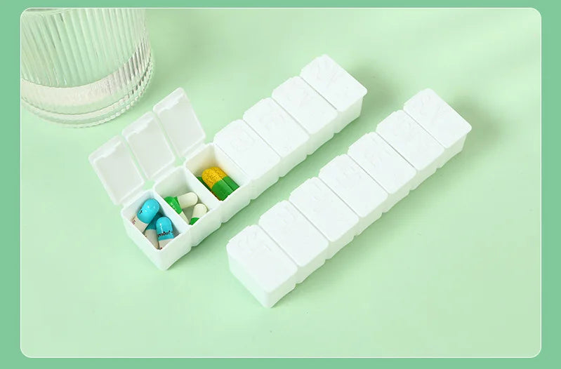 Weekly Pill Box Travel Medicine Storage Pill Case Organizer Drug Container Tablet Dispenser Plastic Independent Lattice Beauty World Shop