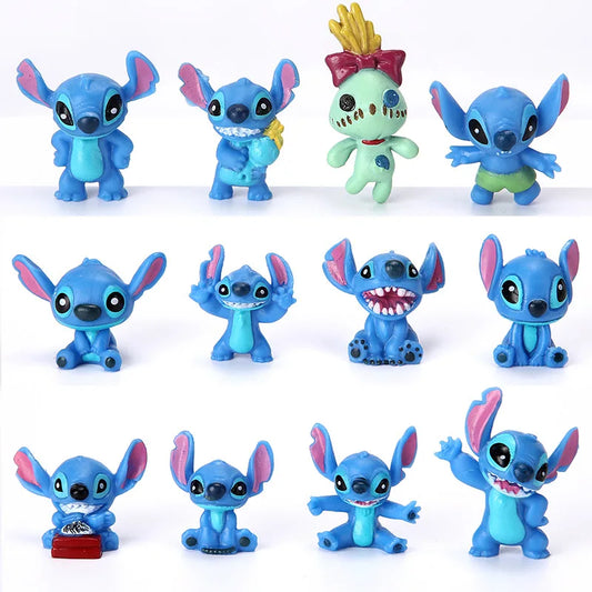 12Pcs MINI Stitch Anime Figurine Dolls Cartoon Lilo and Stitch Action Figures Collectible Decoration Model Toys Kids Gift Beauty World Shop