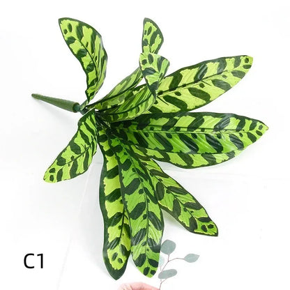 Artificial Plants Leaves Silk Tortoiseshell Leaf Dieffenbough Fake Small Fairy Taro Simulation Green Plant Living Room Decor Beauty World Shop